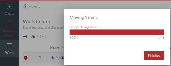 Moving 1 Item dialog Moving 1 Item dialog
